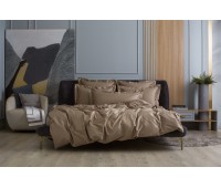 3816050 Постельное белье Caramel Beige Allure Grass Евро простыня на резинке